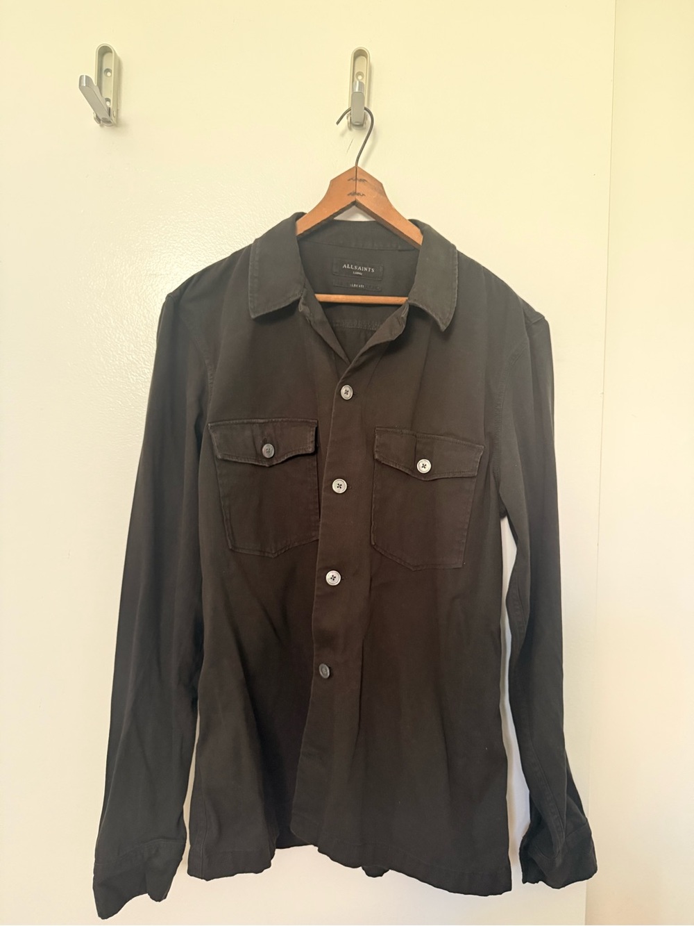 AllSaints Dark Brown Button-Up Shirt